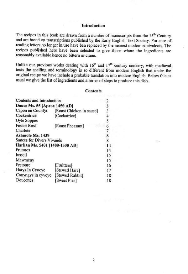 15th Century Medieval Cookery Vol 1: Recipes from Misc. Manuscripts 1420-1499